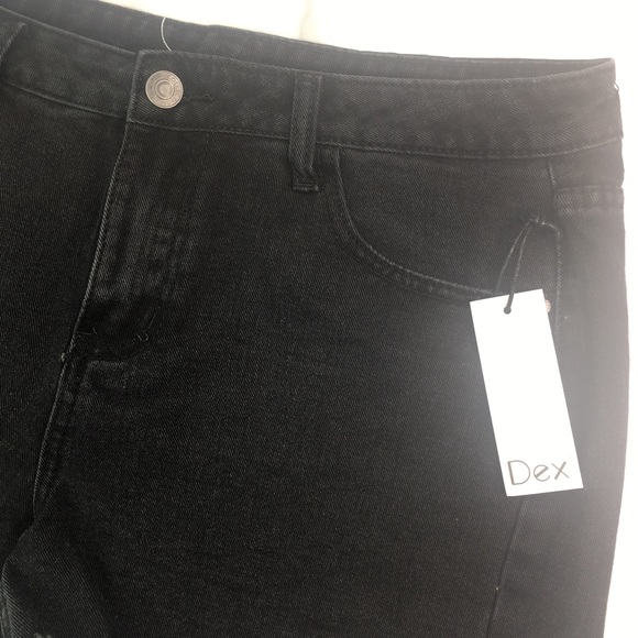 Dex Cut Off Denim Jean Shorts NWT Black Frayed Hem - Picture 2 of 4